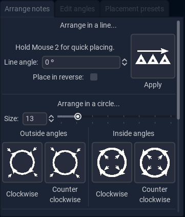 The Left Toolbox, with the Arrange Module selected